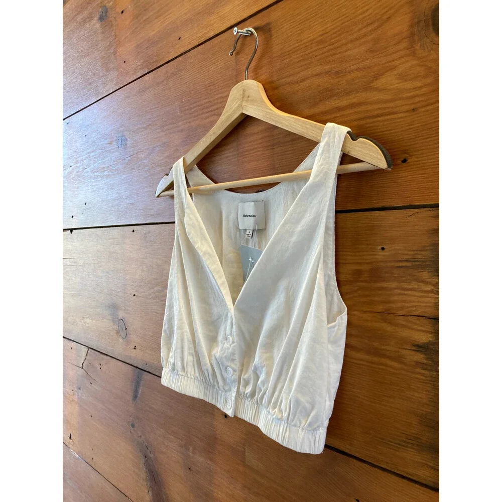 Reformation White Naya Tank & Skirt Two Piece Set - Size 0 - 1018RM